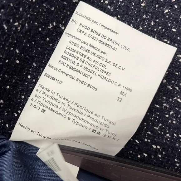 Hugo Boss Klera Tweed Wool Blue Asymmetrical Blazer Coat - Picture 7 of 9